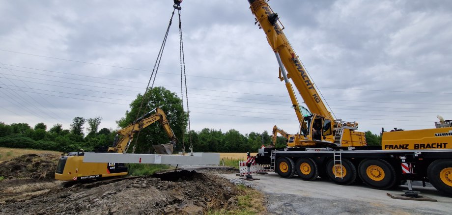 Concrete culvert on the crane