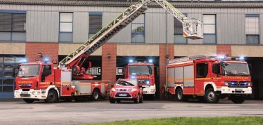 Fire engines at the Münsterweg site